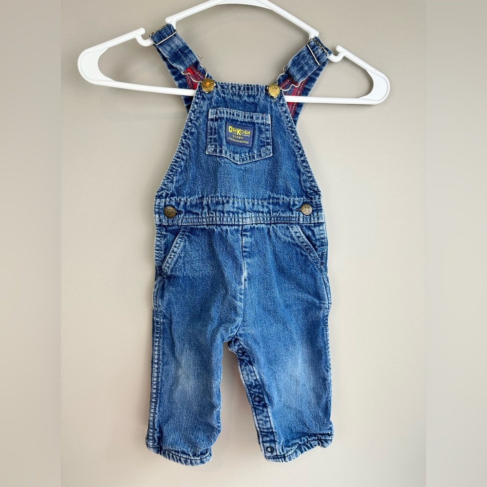 Oshkosh Boys Plaid Lined Overalls